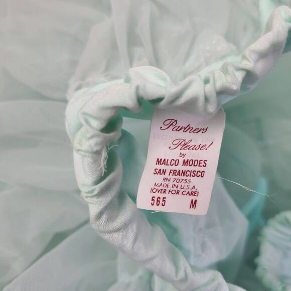 Vintage Square Dance Outfit Lot Medium Blue Floral Off Shoulder - Picture 10 of 12